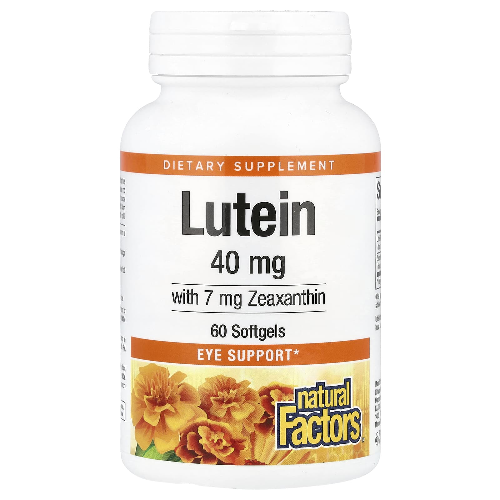 Natural Factors, Lutein, 40 mg, 60 Softgels UPC 068958010359 | Hilife Vitamins